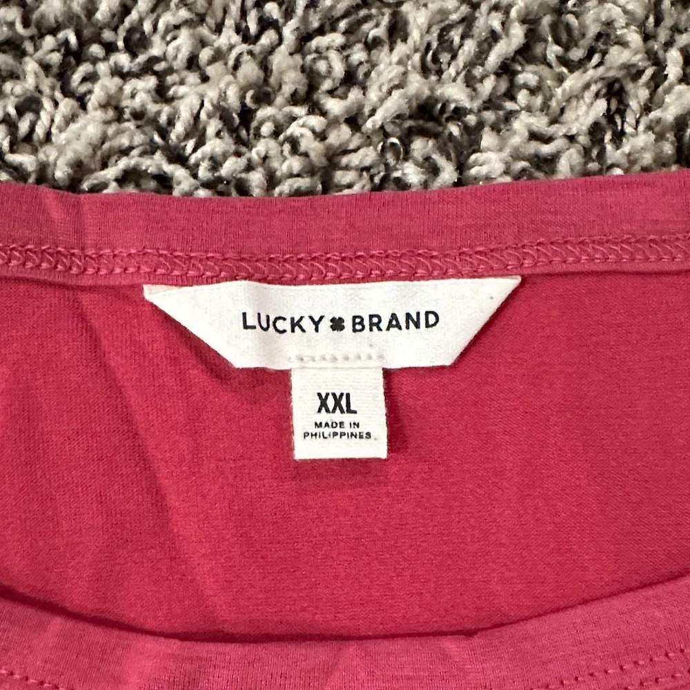 Lucky Brand Raspberry Short Sleeve Crop Top - Picture 2 of 6